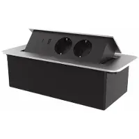 Livolo Socket Push Pop-up intégré | Argent / noir | USB et USB-C