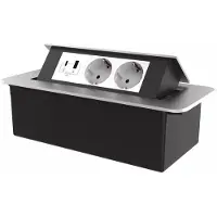 Livolo Socket Push Pop-up intégré | Argent / blanc | USB et USB-C