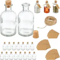 Relaxdays Verres décoratifs, Bocal de conservation, Marron, Transparent