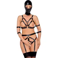 Bad Kitty - harnais corps et masque - noir - L