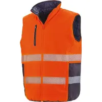 Result Bodywarmer de sécurité réversible Fluorescent Orange/Navy - Result R332X - Taille M