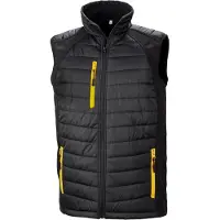 Result Gilet softshell rembourr? black compass recycl? Black/Yellow - Result R238X - Taille L