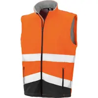 Result GILET SOFTSHELL HIGH VIZ Fluorescent Orange/ Black - Result R451X - Taille 2XL