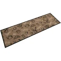 vidaXL Tapis de cuisine lavable imprimé Morning brun 45x150 cm velours