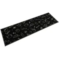 vidaXL Tapis de cuisine lavable imprimé Morning noir 45x150 cm velours