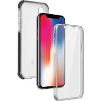 BigBen Interactive Force Case Urban 360 - Boîtier de protection pour téléphone portable - robuste - élastomère thermoplastique (TPE) polyuréthanne thermoplastique (TPU) - transparent gris foncé - pour Apple iPhone X XS