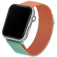 Beline pasek Apple Watch Steel 38/40/41mm zielono-pomarańczowy green/orange (Acier inoxydable), Sangles de montre, Multicolore, Orange, Vert