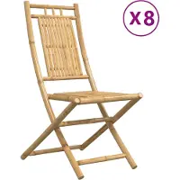 vidaXL Chaises de jardin 8 pcs. Pliable 46x66x99 cm Bambou