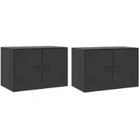 vidaXL Armoires TV 2 pcs. noir 67x39x44 cm acier