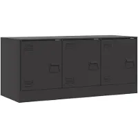 vidaXL Armoire TV noire 99x39x44 cm Acier