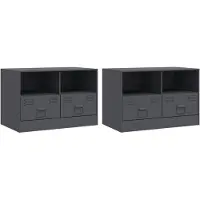 vidaXL Armoires TV 2 pcs. Anthracite 67x39x44 cm Acier
