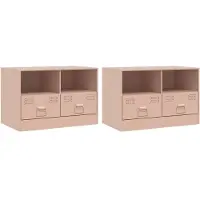 vidaXL Armoires TV 2 pcs. Rose 67x39x44 cm Acier