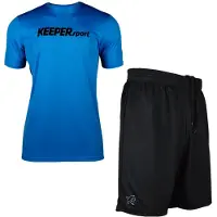 KEEPERsport Survêtement bleu / noir / blanc