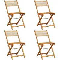 vidaXL Chaises de jardin 4 pcs. Pliable Beige Bois massif Acacia