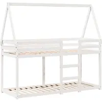 vidaXL Lit superposé avec toit blanc 80x200 cm pin massif