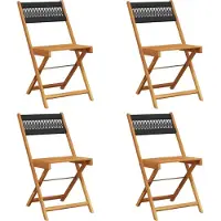 vidaXL Chaises de jardin 4 pcs. Pliable Noir Bois massif Acacia