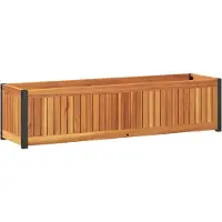 vidaXL Jardinière 110x30x27,5 cm bois massif d'acacia et acier