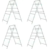 vidaXL Treillis de jardin pour plantes grimpantes 4 pcs forme A acier