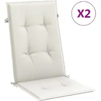 vidaXL Coussins de chaise à haut dossier 2 pcs. Melange Crème 120x50x4 cm Tissu