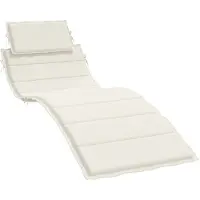 vidaXL Coussin de chaise longue crème mélangé 186x58x4 cm tissu