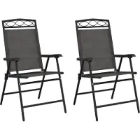 vidaXL Chaises de jardin pliantes 2 pcs. Acier gris et textilène