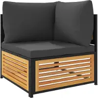 vidaXL Canapé d'angle de jardin avec coussins en bois massif d'acacia