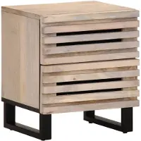 vidaXL Table de chevet 40x34x46 cm bois de manguier massif blanchi
