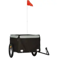 vidaXL Remorque vélo noir et gris 45 kg Fer