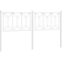 vidaXL Tête de lit de rechange en métal blanc 160 cm