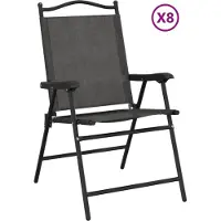 vidaXL Chaises de jardin pliantes 8 pcs. Acier gris et textilène
