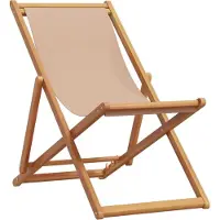vidaXL Chaise de plage pliante Taupe Bois massif d'eucalyptus et tissu