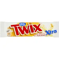 Twix White Xtra Barres Chocolat Blanc Caramel Extra Fondant 30x75g 2.25kg Gourmandise Sucrée Snack Plaisir Rapide
