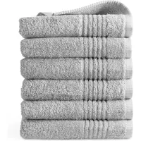 PHLOX Supreme Towels 50x100 cm - Lot de 6 - Serviettes en coton épais gris clair
