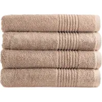 PHLOX Serviette Collection Suprême - 70x140 - 4 pièces - OEKO-TEX Made in Green - 600 g/m2 coton doux - sable