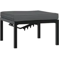 vidaXL Tabouret de jardin avec coussin noir aluminium