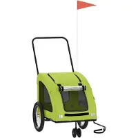 vidaXL Remorque de vélo pour animaux de compagnie vert
