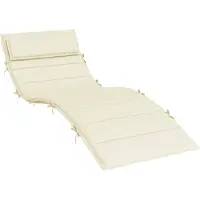vidaXL Coussin pour chaise longue Crème 180x60x4 cm Tissu Oxford