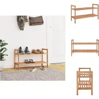 vidaXL Meuble à chaussures 69x27x41 cm Bois massif de noyer