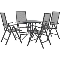vidaXL Ensemble de chaises de jardin 5 pièces réglables Acier revêtu par poudre