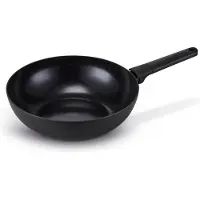 Brabantia Poêle à wok NERO - Ø 30 cm - 100 % sans PFAS - 100 % recyclée - Revêtement antiadhésif en céramique - Compatible avec l'induction
