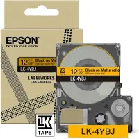 Epson LabelWorks LK-4YBJ - noir sur jaune mat - Rouleau (1,2 cm x 8 m) 1 cassette(s) suspendue(s) - cassette de ruban - pour LabelWorks LW-C410, LW-C610
