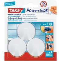 TESA Powerstrips crochet SMALL, rond, blanc