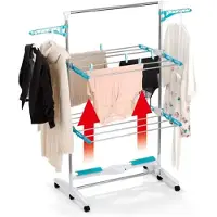 Easymaxx Séchoir à linge électrique 17W blanc/turquoise