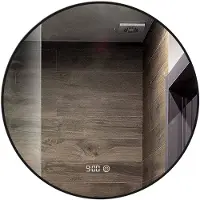 Mirlux Miroir de salle de bain - - avec éclairage LED et chauffage - anti-condensation - 60CM - Noir mat
