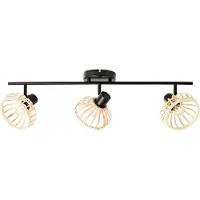 Brilliant Applique Norah Spotrohr, 3 spots, culot E14, noire, finition naturelle, référence 99739/76