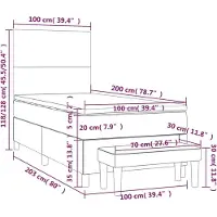 vidaXL Lit boxspring avec matelas Crème 100x200 cm Tissu