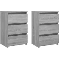 vidaXL Tables de chevet 2 pcs Sonoma gris 40x35x62,5cm Bois ingénierie