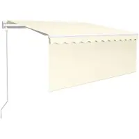 vidaXL Store automatique rétractable avec volant 3,5x2,5 m Crème