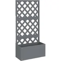 vidaXL Bac à fleurs avec treillis Gris 65x33x135 cm WPC