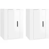 vidaXL Armoires murales TV 2 pcs. Blanc brillant 40x34,5x60 cm